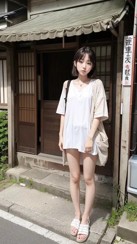 Natural image quality,Standing facing forward, (((looking at the camera))),１People Girls,Japanese,20-year-old,Beauty,sad,anxiety,anger,despair,disappointment,Puzzled,Summer clothes