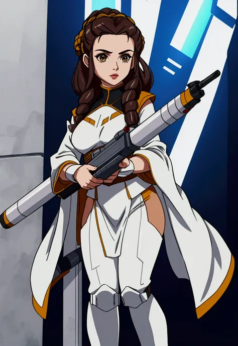 [Padme Amidala from Star Wars] Holding a Missile Launcher