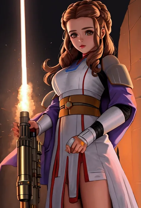 [Padme Amidala from Star Wars] Holding a Missile Launcher