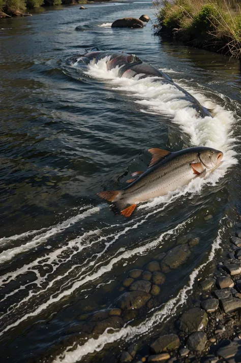 Salmon in the river