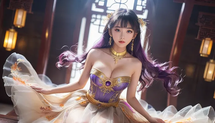 穿着纱丽的女人Strike a pose拍照, Ancient Goddess, Traditional Beauty, if, Beautiful goddess, Gorgeous role-playing, high, Beautiful young girl, Beautiful woman, 华丽Beautiful woman, Complex clothing,Chinese aesthetics, Beautiful Asian girl, Extremely detailed shot of...