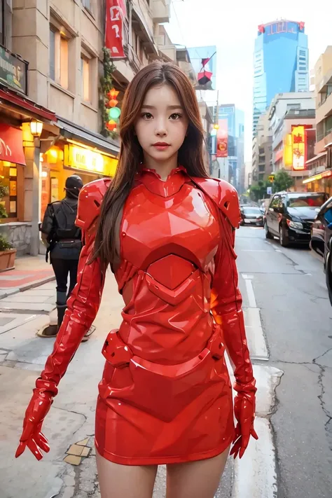 (Best quality, 8K, Masterpiece: 1.3), Clear focus: 1.2, Beauty: 1.4, Abs: 1.1, Brown hair, Aqua dress: 1.4, Night outdoors: 1.1, City streets, fine face and eyes, double eyelids. Realistic lighting added, pay attention to adjust the proportions.