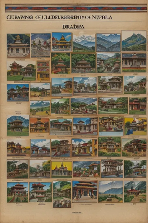 Drawing of Cultural diversity of Nepal 