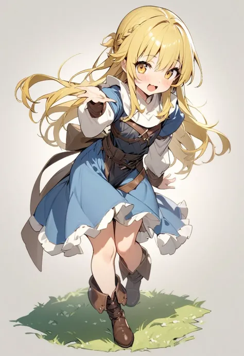 ({masterpiece}},{best quality,}，white background,full body,Middle Ages,1 Girl，（14years old1:1),younger sister，Yellow hair，Lively。cute,sexy，({masterpiece}},{best quality}