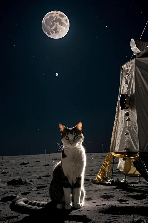 A cat on the moon