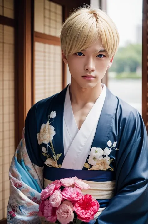 Handsome、kimono、mysterious、Upper Body、Eyes staring at me、Blonde