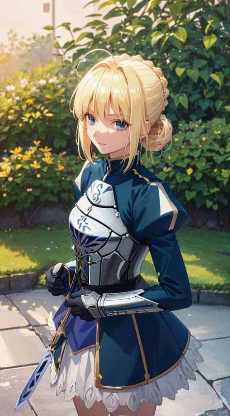 (masterpiece:1.4), (Highest quality:1.4), Realistic, One girl, Artoria Pendragon (destiny), armor, (Excalibur (destiny/Stay Night), sword, holding sword:1.1), High resolution, Cowboy Shot, Outdoor, unity 8k wallpaper, (figure:0.8), (Beautiful attention to ...