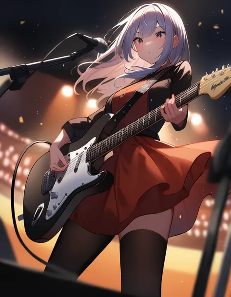 Kyoto Animation、6 stringale、20-year-old、Electric guitar、Fender Stratocaster、Big Stage、front