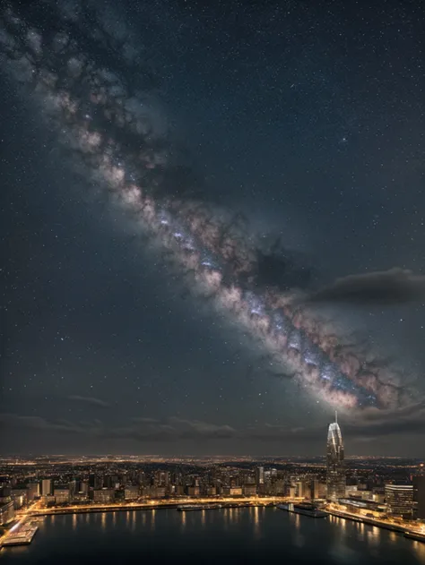 the milky way galaxy in the odaiba sky