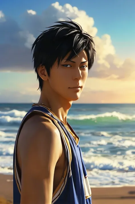 handsome aomine daiki ,beach