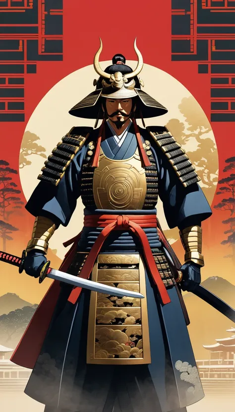 Dressed in traditional Japanese intricate clothing 、Japanese Samurai、Shinsengumi、leader、Isamu Kondo、Edo Period、Patriots of the late Edo period、Very intricate and highly detailed painting、Greg Rutkowski、Victo Ngai、Sakiyama、Cover art、Long Exposure、Cel Shadin...