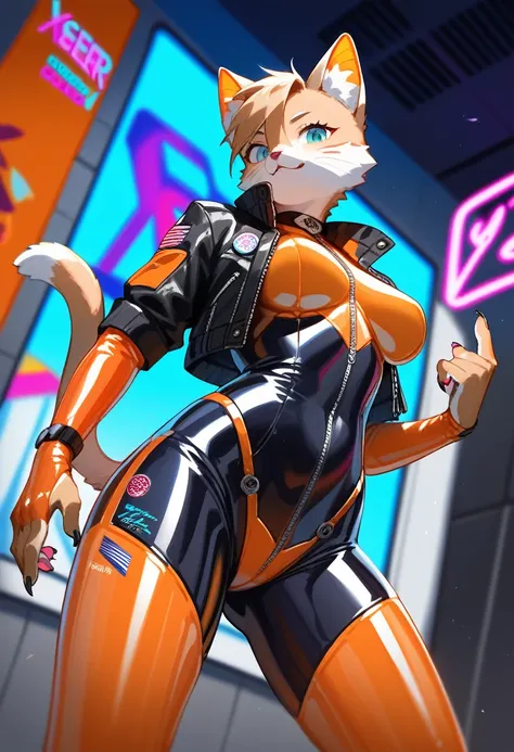 animation, Highest quality, Highest quality, High quality illustrations, masterpiece, Ultra-high resolution, Detailed Background, cyber cafe, Graffiti art on the wall, Absurd, Perfect Anatomy, performance, Good lighting, Shadows in the movies(kemono, Furry...