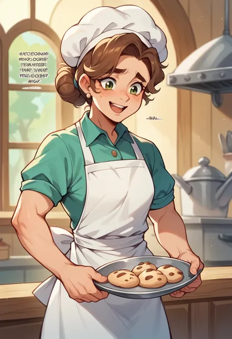 clearing! here is the translation of the text i wrote above:

"a stardew valley-style baker. the chef is in a cozy bakery, weari...