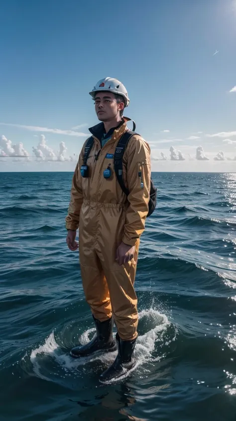 Man on offshore platform