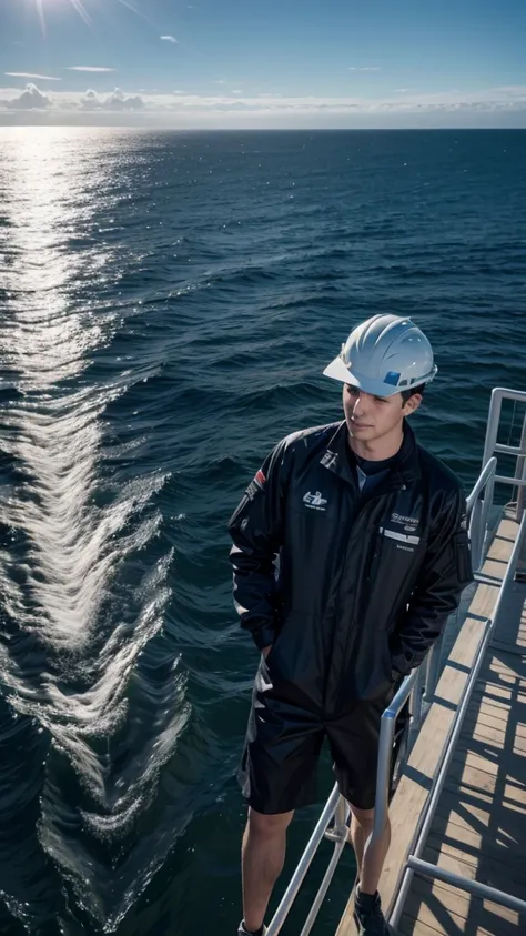 Man on offshore platform