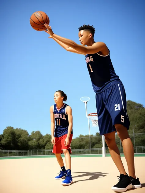 playing basketball 