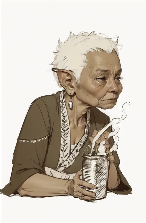 2.5D, old woman, wrinkles