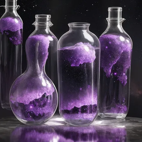 beautiful scenery nature glass bottle landscape, purple galaxy bottle.