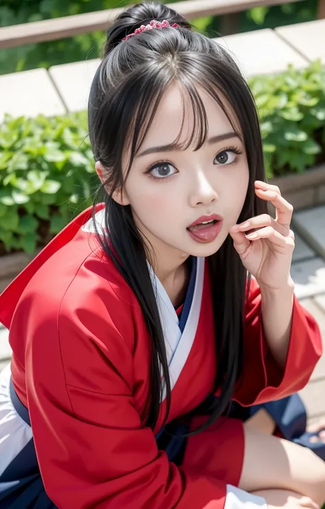 the beauty of japan, (sticking out her tongue头out), (tongue), ultra-high resolution, realistically, highest quality, 8k resoluti...