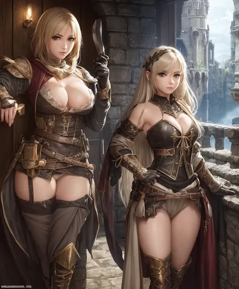 (((Single character image.))) (((1girl))) (((Dressed in medieval fantasy attire.))) (((Solo))) (((Generate a darkly sexy female character for a fantasy setting.))) (((Appears to be 20 years old with youthful looks.)))Generate a female character in a fantas...