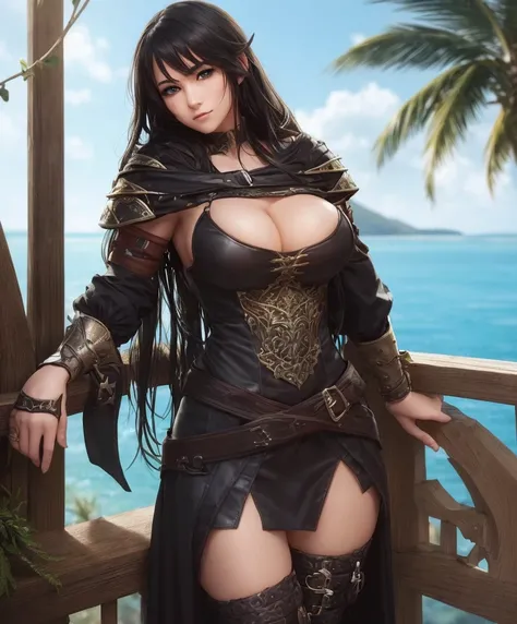 (((Single character image.))) (((1girl))) (((Dressed in medieval fantasy attire.))) (((Solo))) (((Generate a darkly sexy female character for a fantasy setting.))) (((Appears to be 20 years old with youthful looks.)))Generate a female character in a fantas...