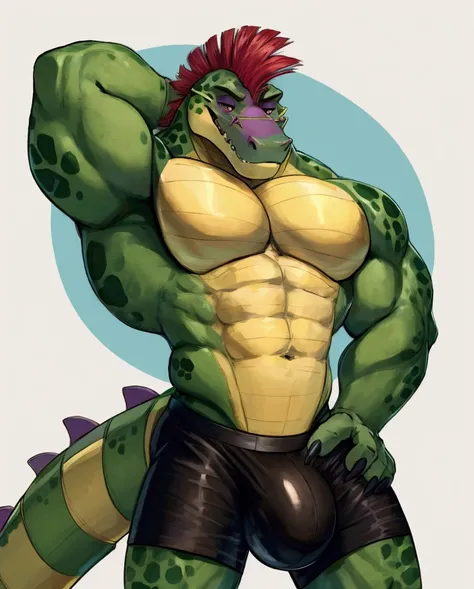 Male Montgomery Gator. black boxers. Big bulge