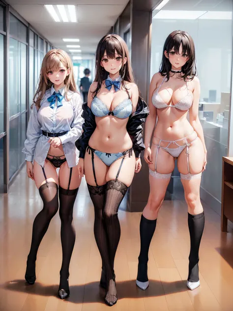 ((一人の下着姿の女性はセクシーにOffice corridorを歩いている:1.8), Beautiful Anime Women, Beautiful art style, Anime characters, ((Smooth texture, Realistic texture, Anime CG Style)), ((Highest quality)), (Very detailed), (Very detailed CG 統合 8k 壁紙), Very detailed, High-resolut...