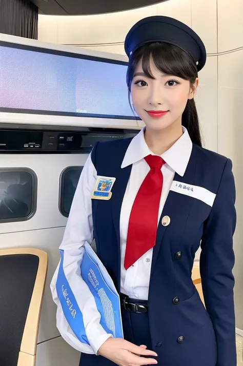 Masterpiece, best quality, perfect face ,white face,air hostess sexy girl