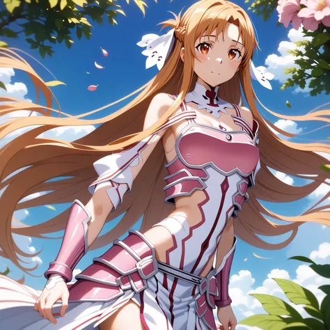 create a highly realistic ai-generated image of asuna from sword art online, wearing the outfit shown in the image. the characte...