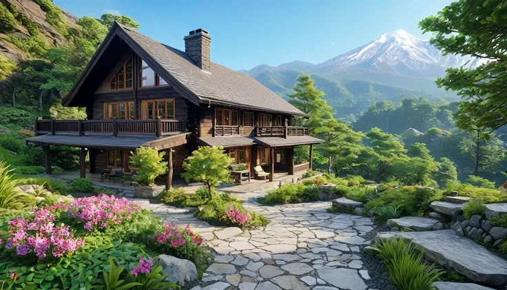 (The best quality at its best,4K,8K,High resolution,masterpiece:1.2),Super detailed,(Actual,photoActual,photo-Actual:1.37),Mountain小屋,Cozy cottage,Mountain々Wooden house surrounded by,宁静atmosphere,Attention to detail,Quiet environment,Mountainと森のパノラマ,Seclud...