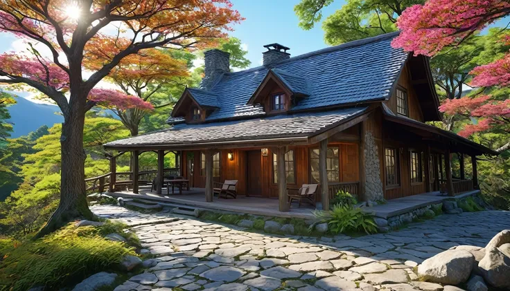 (The best quality at its best,4K,8K,High resolution,masterpiece:1.2),Super detailed,night,(Actual,photoActual,photo-Actual:1.37),Mountain小屋,Cozy cottage,Mountain々Wooden house surrounded by,宁静atmosphere,Attention to detail,Quiet environment,Mountainと森のパノラマ,...