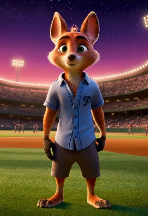 Baseball Player, movie "Zootopia", full body, cinematic still, cinemascope, (best quality, masterpiece), very aesthetic, perfect composition, intricate details, ultra-detailed, vivid colors