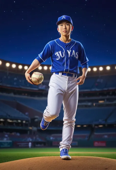 Baseball Player, by Miki Asai, full body, cinematic still, cinemascope, (best quality, masterpiece), very aesthetic, perfect composition, intricate details, ultra-detailed, vivid colors