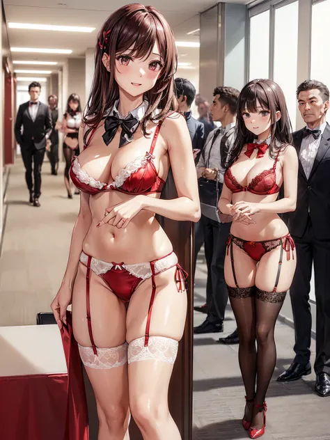 ((一人のWoman in underwearはセクシーにOffice corridorを歩いている:1.8), Beautiful Anime Women, Beautiful art style, Anime characters, ((Smooth texture, Realistic texture, Anime CG Style)), ((Highest quality)), (Very detailed), (Very detailed CG 統合 8k 壁紙), Very detailed, ...