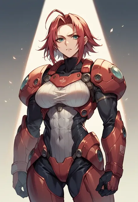 Kallen Stadfeld, red hair, futuristic war suit