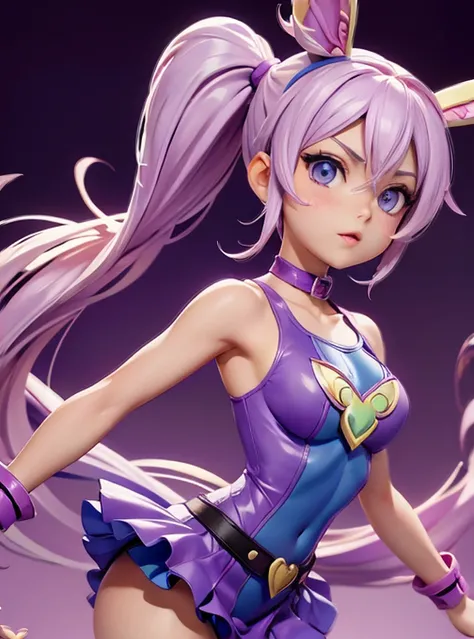 a cartoon girl with a ponytail and a purple top, gyro zeppeli, gadget hackwrench, jojo anime style, in jojos bizarre adventure, lola bunny fanart, knights of zodiac girl, natalie from epic battle fantasy, saiyan girl, official character art, pigtails, pigt...