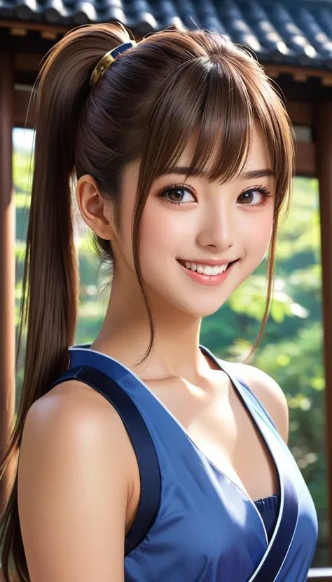 Sleeveless, Ponytail, Japan Girls, 8K, LAW Photos, Top Quality, Masterpiece, Realistic, Photorealistic Super Detail, One Girl, Cute, Best Smile, Beautiful Eyes, Long Hair, Perfect Facial Features,