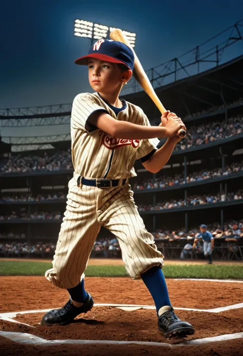 Baseball Player, by Bob Byerley, full body, cinematic still, cinemascope, (best quality, masterpiece), very aesthetic, perfect composition, intricate details, ultra-detailed, vivid colors