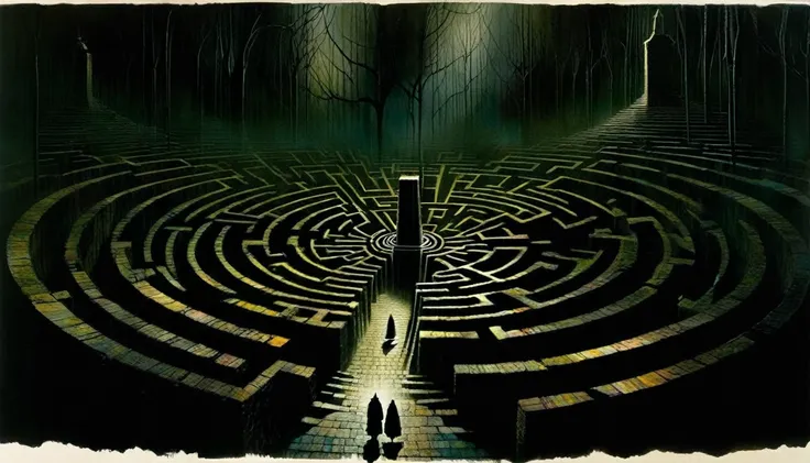 dark labyrinth, inspired by Dave McKean
