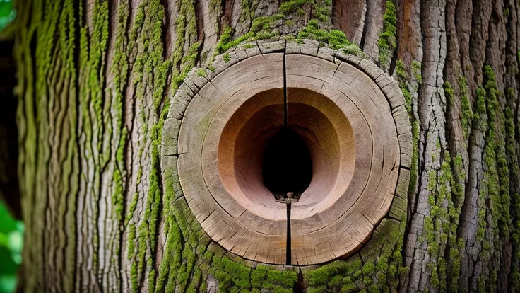 tree trunk with very subtle face (pareidolia)