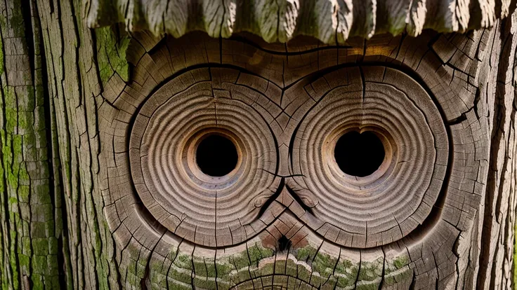 tree trunk with very subtle face (pareidolia)