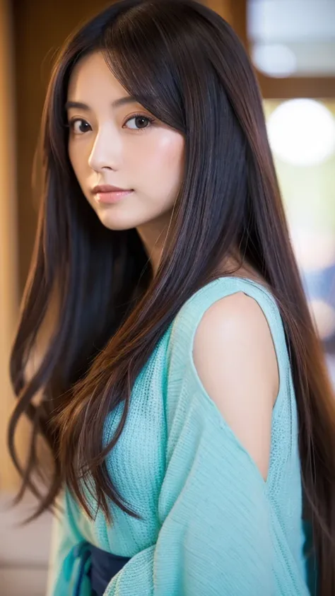 A Japanese Lady、Beautiful face、Longhaire