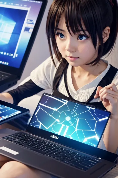 generates an anime girl who is absorbed by sublaptop while playing