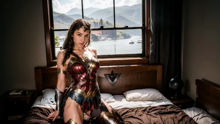 ((masterpiece), (solo character), (photorealistic:1.4), ),(best quality), (epiCRealLife), (g4lg), (g4lg large breasts), (g4lg show cleavages), (Gal Godot in wonder woman costume), (lora:epiCFlashPhoto),(flashphoto), (flash photography) (look at viewers), ,...