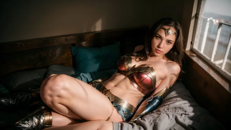 ((masterpiece), (solo character), (photorealistic:1.4), ),(best quality), (epiCRealLife), (g4lg), (g4lg large breasts), (g4lg show cleavages), (Gal Godot in wonder woman costume), (lora:epiCFlashPhoto),(flashphoto), (flash photography) (look at viewers), ,...