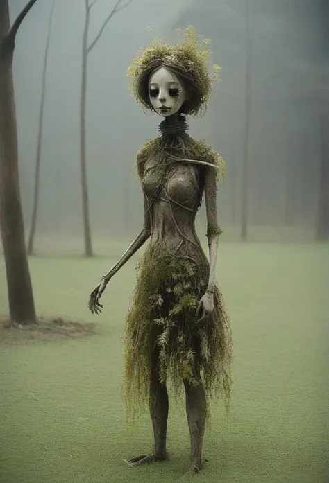 bailong plant girl,a girl made of dead plants