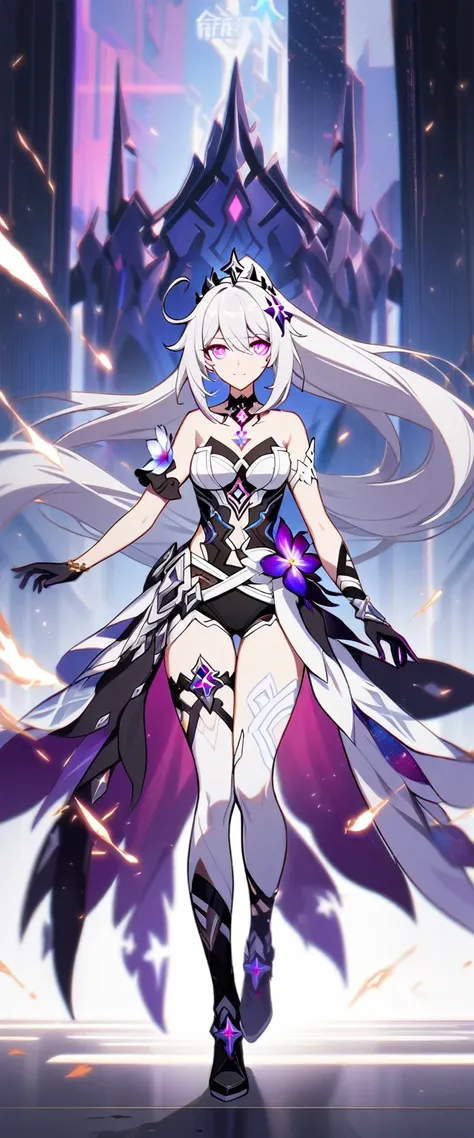 1girl, Kiana Kaslana (Herrscher of Finality), Honkai Impact 3rd, ponytail, glowing eyes, full body