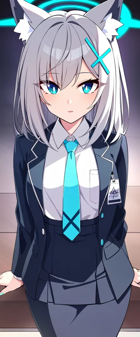 one girl, fox years, shiroko, blue archive, necktie, love me, naive, anime style