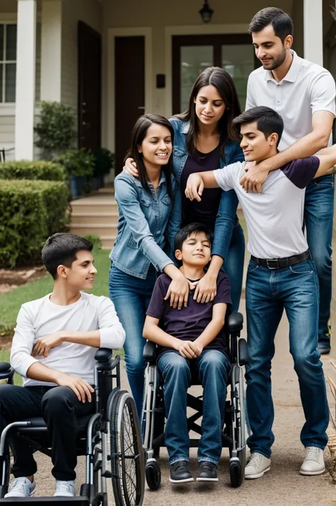 Family abandoning a disabled 