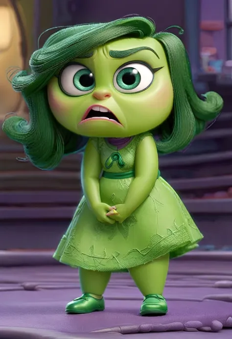 disgust inside out, green skin, big legs, culona